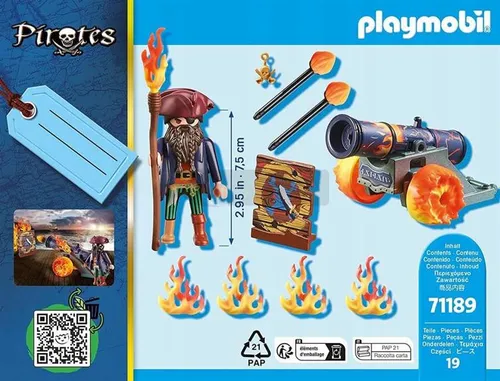 PLAYMOBIL 71189 PIRAT Z ARMATĄ