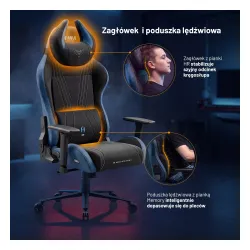 Fotel Diablo Chairs X-One 2.0 Kingl Night Blue Gamingowy do 160kg Tkanina Czarno-Niebieski