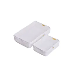 Dwa organizery na odzież Travel Blue Packing Cubes - white