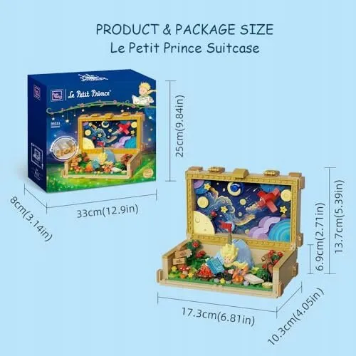 Klocki mały książę walizka vintage zestaw budowania dla dorosłych