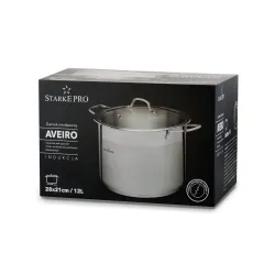 Garnek wysoki ze stali nierdzewnej z pokrywką Starke Pro Aveiro 12 l