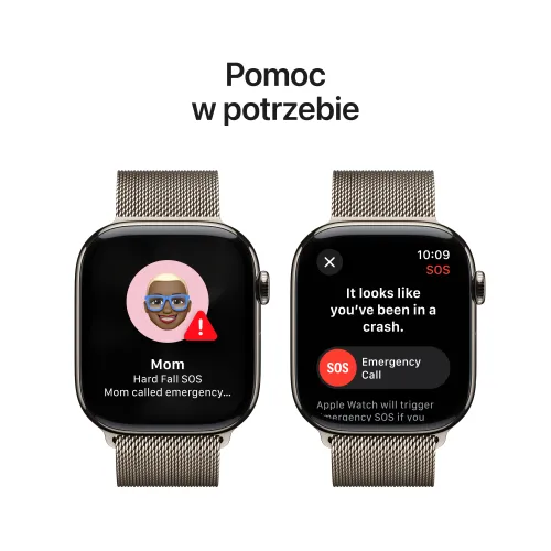Apple Watch Series 10 GPS + Cellular koperta 42mm tytan naturalny bransoleta mediolańska naturalnym