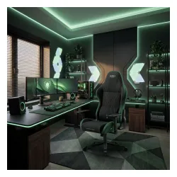 Fotel Diablo Chairs X-Horn 2.0 Normal Size Forest Green Gamingowy do 140kg Tkanina Czarno-Zielony