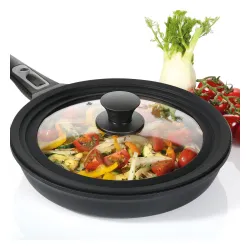 KUCHENPROFI Silicone Glass 24 / 26 / 28 cm - pokrywka uniwersalna szklana