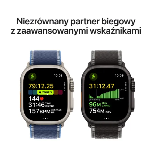 Apple Watch Ultra 3 GPS + Cellular koperta z natural tytanu Szary 49mm Pasek Ocean Granatowy