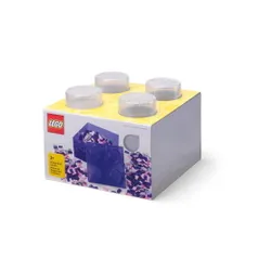 Lego 40090803 Classic Pojemnik klocek Lego Brick 4 z pokrywką – Przezroczysty