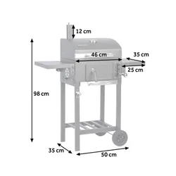 Grill węglowy Berdsen BD-892 ogrodowy komin żeliwny ruszt termometr + pokrowiec