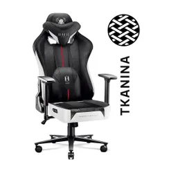 Fotel Diablo Chairs X-Player 2.0 Normal Size Gamingowy do 160kg Skóra ECO Tkanina Czarno-biały