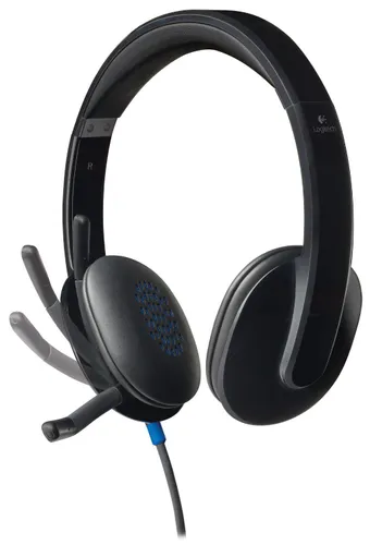 Słuchawki przewodowe z mikrofonem Logitech H540 Headset USB Nauszne Czarny