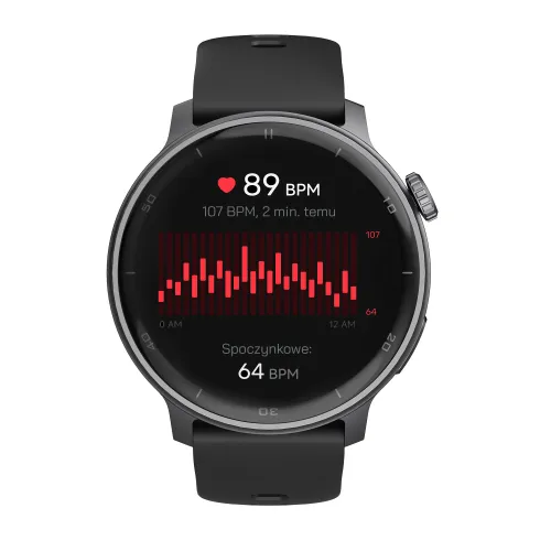 Smartwatch STELIO Activ Funkcje AI 46mm GPS Czarny