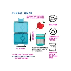 Śniadaniówka / lunchbox dziecięcy Yumbox Snack - twinkle aqua glitter / aqua clear