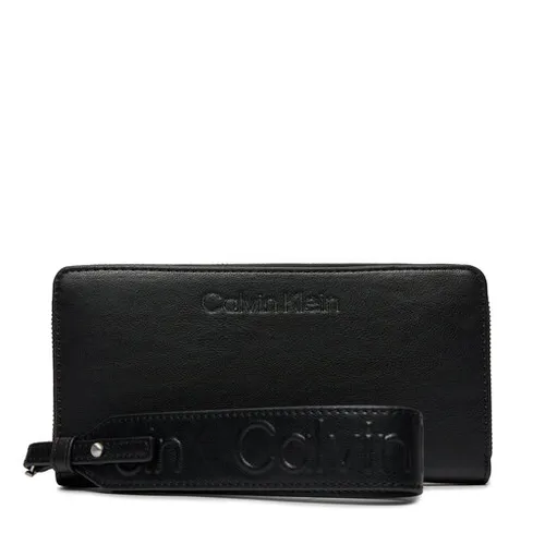 Большой женский кошелек Calvin Klein Gracie Wallet с ремешком Lg K60k611388 CK Black BEH