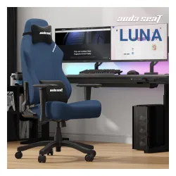 Fotel Anda Seat Luna L Dark Blue Fabric Gamingowy do 100kg Tkanina Granatowy