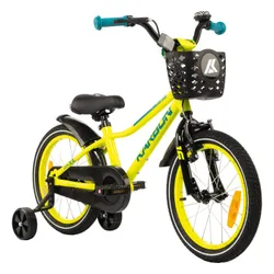 Rower dziecięcy KARBON Jazz 16 cali dla chłopca Limonkowy