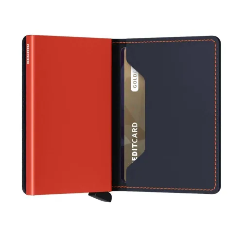 Portfel ochrona RFID Secrid Slimwallet Matte - nightblue / orange