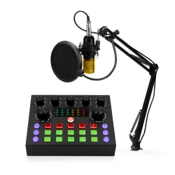 Mikrofon Musicmate MM-SD150 LiveMix + Zestaw do nagrywania i streamingu Przewodowy Pojemnościowy Czarno-złoty