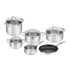 Zestaw garnków TEFAL Duetto+ G732SA55 Stal nierdzewna 18/10 Indukcja Możliwość mycia w zmywarce (10 elementów)