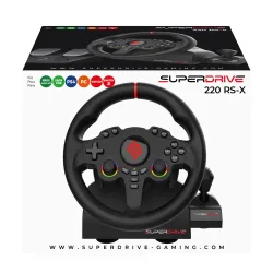 Kierownica Subsonic SuperDrive 220 RS-X z pedałami do PC, Xbox, PS4, Switch, Switch 2