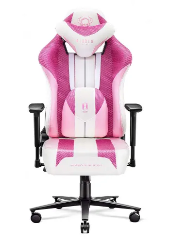 Fotel Diablo Chairs X-Player 2.0 Normal Size Gamingowy do 150kg Skóra ECO Tkanina Marshmallow pink