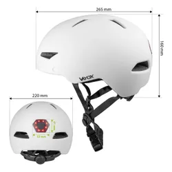 Kask rowerowy VAYOX Street VA0423WMM Biały Miejski z lampką (rozmiar M)
