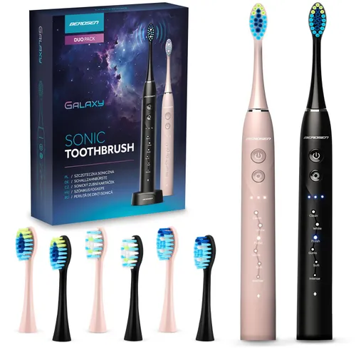 Szczoteczka soniczna BERDSEN Galaxy Duo (2 sztuki) Czarny + Różowy