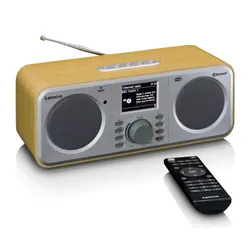 Radioodbiornik Lenco DIR-141WD Radio FM DAB+ Internetowe Bluetooth Brązowo-srebrny