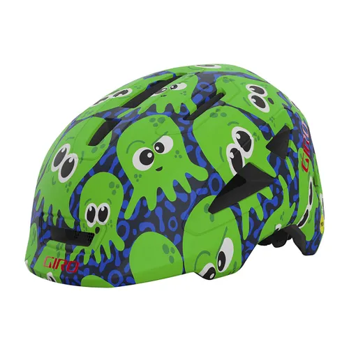 Kask rowerowy dziecięcy Giro Scamp II Jr matte midnight/bright green inked