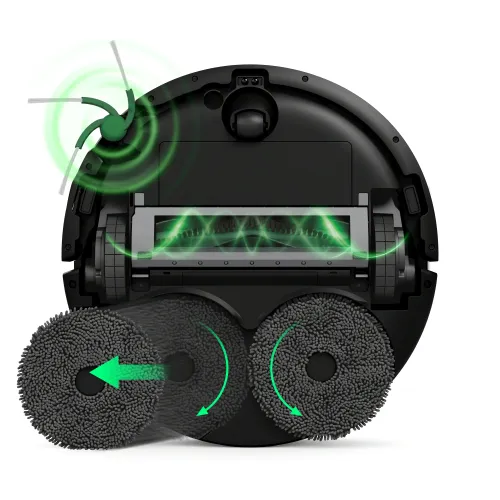 Robot sprzątający iRobot Roomba 515 Combo Funkcja mopowania Stacja oczyszczająca Tworzenie mapy pomieszczenia 70dB Funkcje AI Czarny