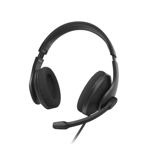 Słuchawki przewodowe z mikrofonem Hama HS-USB300 V2 Biurowe USB-C Nauszne Czarny