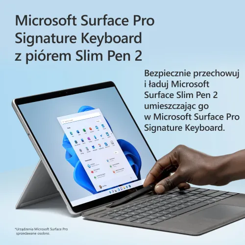Klawiatura MICROSOFT Surface Pro Keyboard Czerwony Mak + Pióro Surface Slim Pen 2