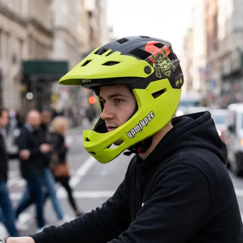 Kask KAMIKAZE Ronin Zielony Full Face (rozmiar M)