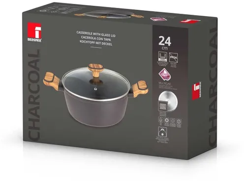 Garnek Multiclad 24Cm Z Pokrywą Bergner Bg-56037 Charcoal