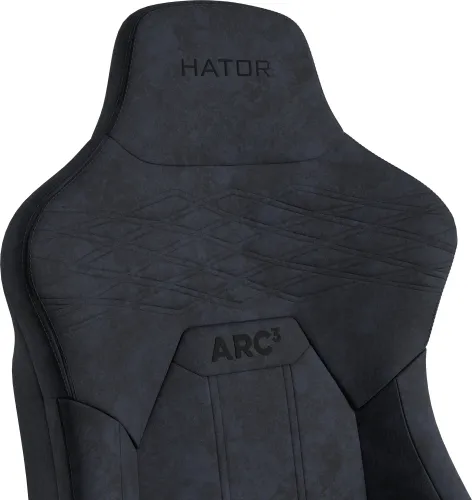 Fotel Hator Arc 3 Velour XL Gamingowy do 180kg Tkanina Czarny
