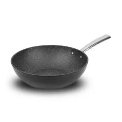 TESCOMA President 30 cm czarna - patelnia / wok nieprzywierający z pokrywką