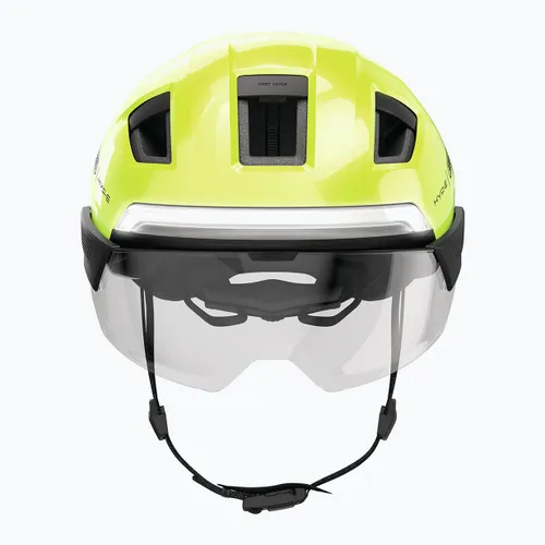 Kask rowerowy z kierunkowskazami ABUS Hyp-e Ace signal yellow