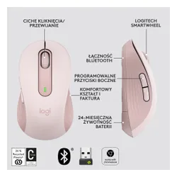 Myszka Logitech Signature M650 M - różowy