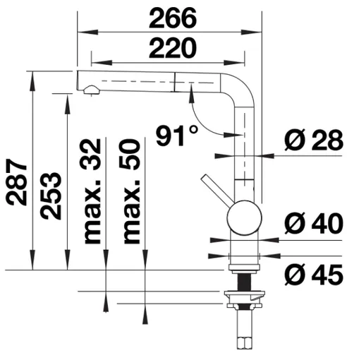 Bateria BLANCO Linus-S 527699 Satynowa platyna