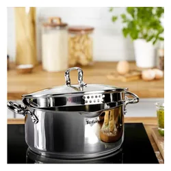 Zestaw garnków TEFAL Duetto+ G732SA55 Stal nierdzewna 18/10 Indukcja Możliwość mycia w zmywarce (10 elementów)