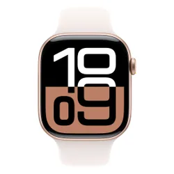 Apple Watch 10 GPS 42mm koperta z aluminium (różowe złoto) + pasek sportowy rozmiar S/M (łagodny róż) (Stan Doskonały)