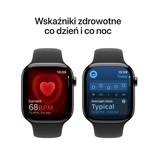 Apple Watch Series 10 GPS + Cellular koperta 42mm tytan łupek pasek sportowy czarny M/L