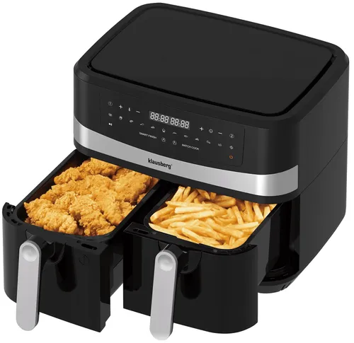 Air Fryer Frytkownica beztłuszczowa KLAUSBERG KB-7573 9l z podwójnym koszem programator czasowy