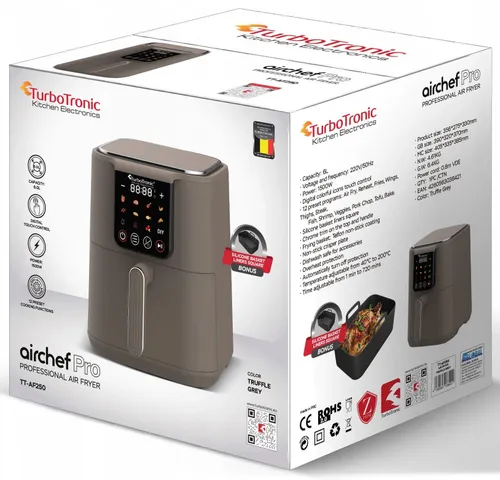 Air Fryer Frytkownica beztłuszczowa TURBOTRONIC TT-AF250 Beżowy 6l 12 automatycznych programów