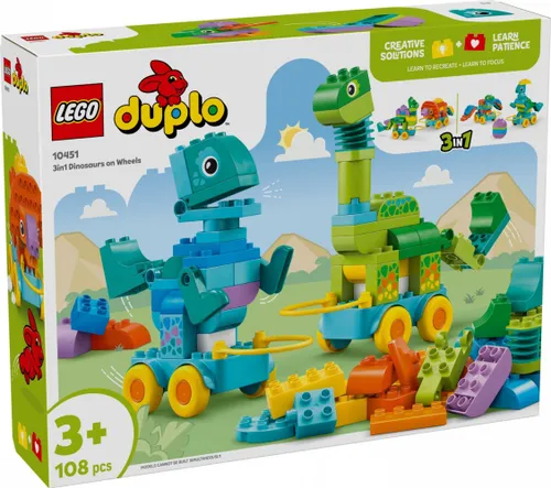LEGO Klocki DUPLO 10451 3 w 1 Dinozaury na kółkach