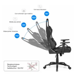 Fotel GAMVIS Phantom Large Czarny (białe elementy)