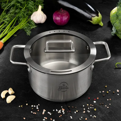 Zestaw garnków La Bonita LB6ZGS001 Indukcja Stal nierdzewna 6 elementów