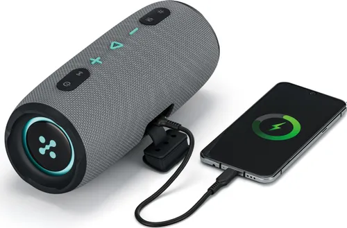 Głośnik mobilny XMUSIC BTS860 Bluetooth, Moc 40W, IP66, Akumulator 5000 mAh,  Radio FM, Szary