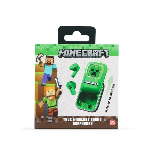 Słuchawki bezprzewodowe z mikrofonem OTL Technologies Minecraft Creeper Slide TWS Douszne Zielony