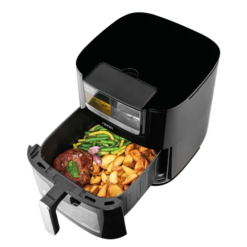 Air fryer Raven Frytkownica niskotłuszczowa EFN011 z funkcją mgiełki wodnej i olejowej 1800W 7l 8 programów automatycznych
