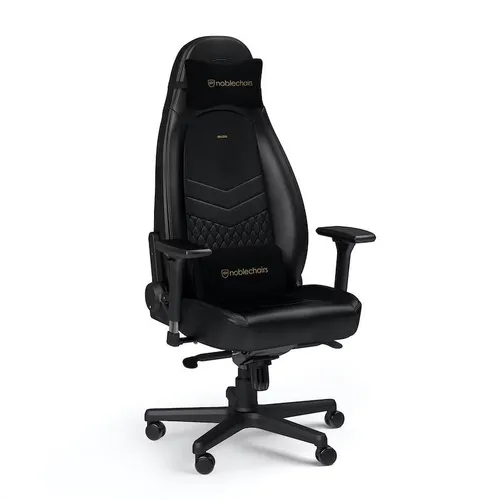 Fotel Noblechairs ICON Gamingowy do 150kg Skóra naturalna Czarny