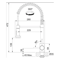 Bateria FRANKE Pola Semi Pro 115.0735.628 Chrom